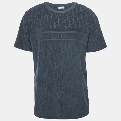 Pre-owned Dior Oblique Terry Crewneck T-shirt M