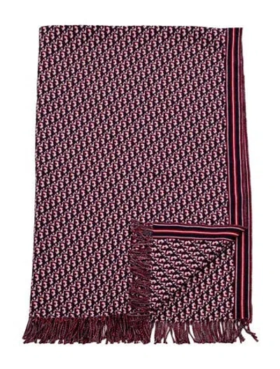 Pre-owned Dior Oblique Throw Blanket In Red