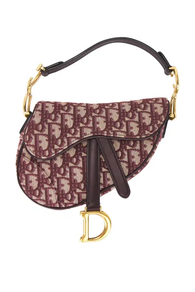 Pre-owned Dior Oblique Trotter Saddle Bag In Red