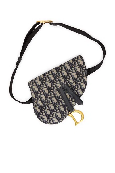 Dior Oblique Trotter Saddle Waist Bag In Navy