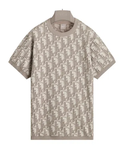 Dior Oblique T-shirt, Regular Fit In Brown