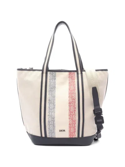 Pre-owned Dior Oblique Voyage Tote Bag In Neutral
