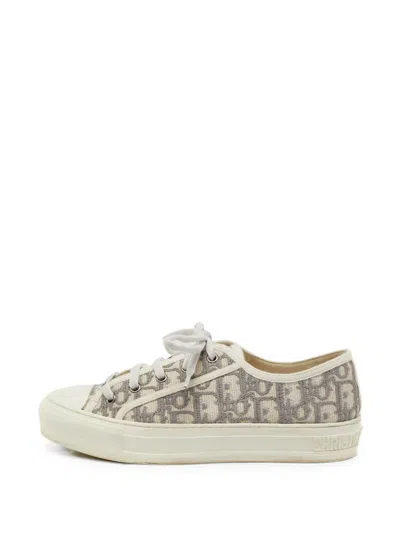 Pre-owned Dior Oblique Walk'n' Sneakers In Neutrals