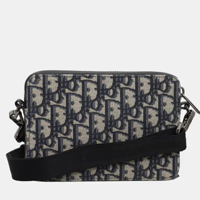 Pre-owned Dior Oblique Zipped With Strap Pouch Crossbody Bag In Sand