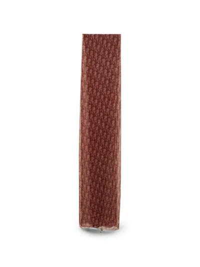 Pre-owned Dior Oblique-print Scarf In Red