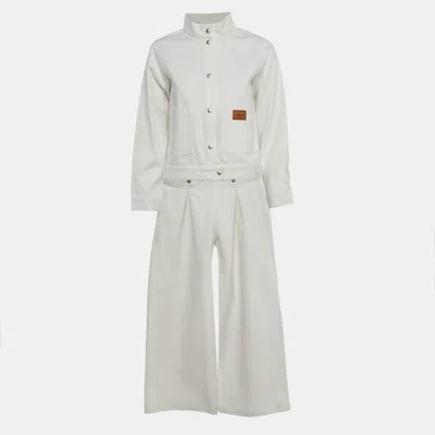 Pre-owned Dior Off White Denim Jacket And Pants Set L