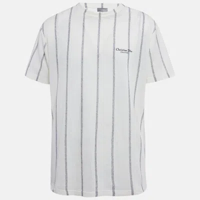 Pre-owned Dior Off-white Striped Jersey T-shirt M