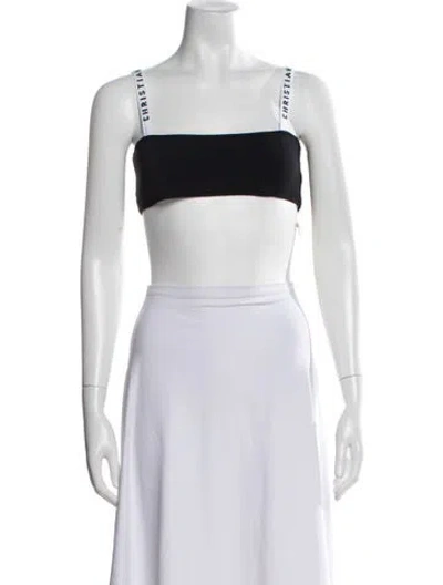 Pre-owned Dior Off-the-shoulder Sleeveless Sports Bra In Black