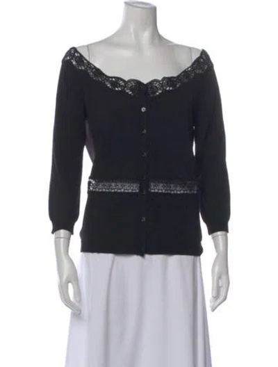 Pre-owned Dior Off-the-shoulder Sweater In Black