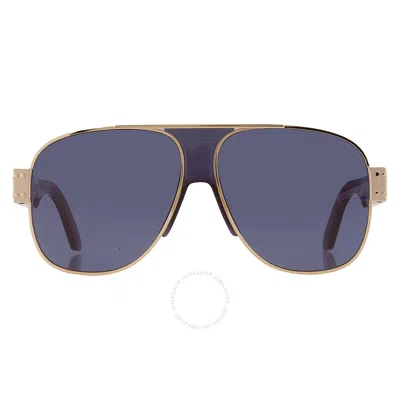 Dior Open Box -  Signature A3u Blue Pilot Ladies Sunglasses Cd40071u 10v 61