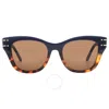 Dior Open Box -  Signature B4i Brown Cat Eye Ladies Sunglasses Cd40103i 90e 52