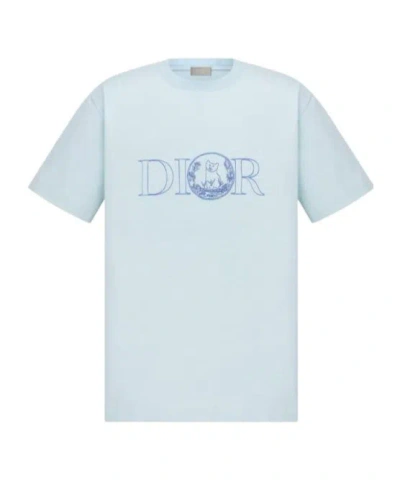 Dior Open-necked Black Shirt In Blue