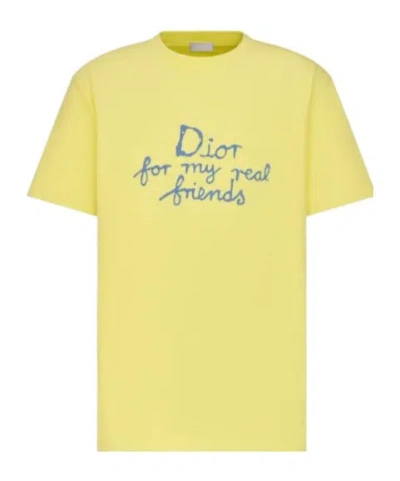 Dior Open-necked Black Shirt In Yellow