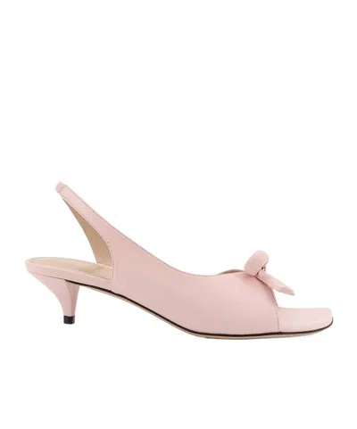 Dior Kitten Heel Open Toe Pumps Bow Detail In Pink