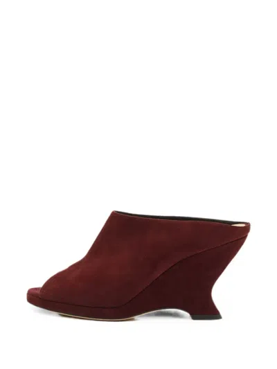 Pre-owned Dior Open-toe Wedge Sandals In Red
