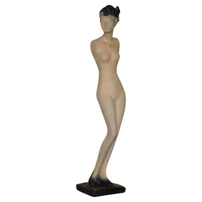 Pre-owned Dior Original Fully Stamped  Advertising Statue In Period Plaster & Paint In Brown
