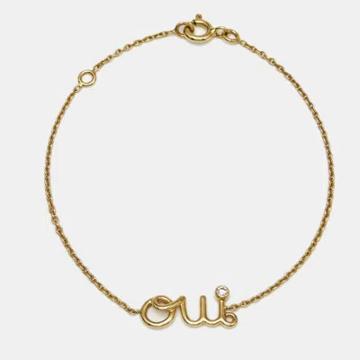 Pre-owned Dior 'oui' Diamond 18k Yellow Gold Bracelet