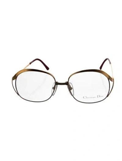 Pre-owned Dior Oversize Eyeglasses In Gold