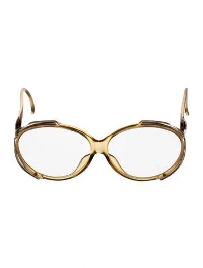 Pre-owned Dior Oversize Eyeglasses In Neutrals/yellow