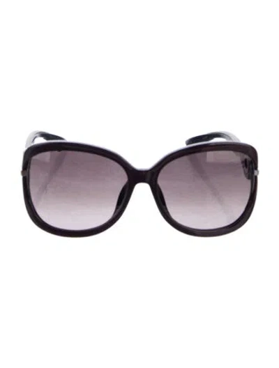 Pre-owned Dior Oversize Gradient Sunglasses In Black/purple