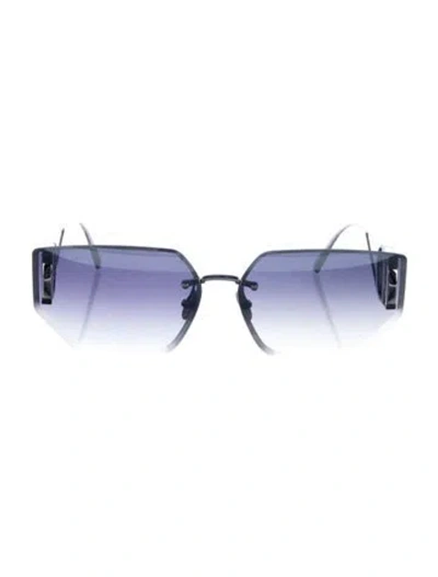 Pre-owned Dior Oversize Gradient Sunglasses In Silver
