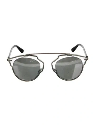 Pre-owned Dior Oversize Mirrored Sunglasses In Black