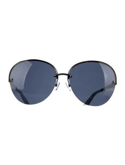 Pre-owned Dior Oversize Mirrored Sunglasses In Blue/white