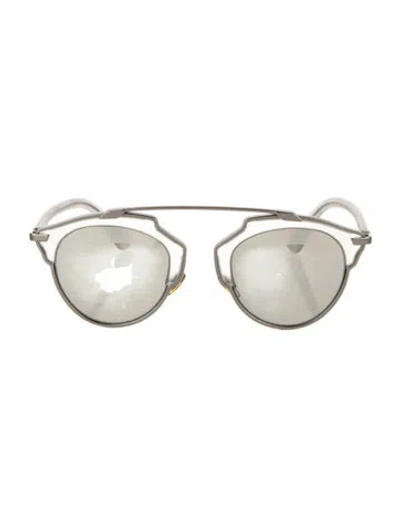Pre-owned Dior Oversize Mirrored Sunglasses In Clear