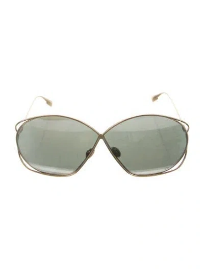 Pre-owned Dior Oversize Mirrored Sunglasses In Gold