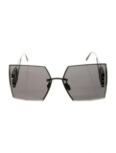 Pre-owned Dior Oversize Tinted Sunglasses In Black