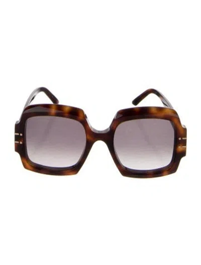 Pre-owned Dior Oversize Tinted Sunglasses In Brown