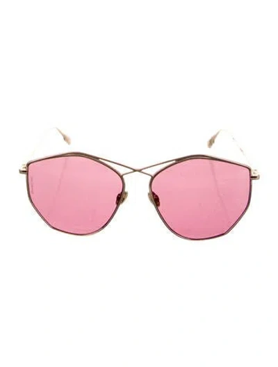 Pre-owned Dior Oversize Tinted Sunglasses In Gold