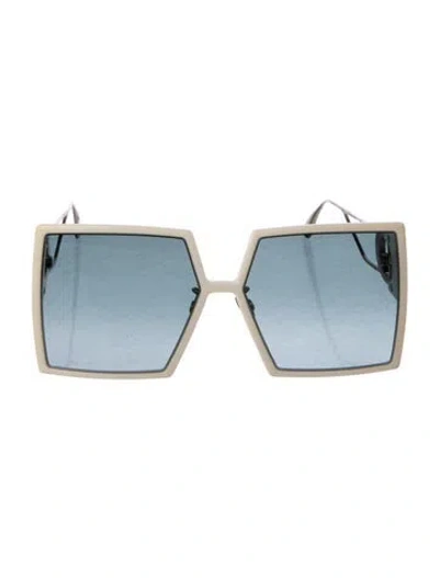 Pre-owned Dior Oversize Tinted Sunglasses In White