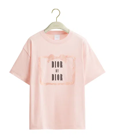 Dior Oversized Embroidered Book Cover T-shirt In Pink