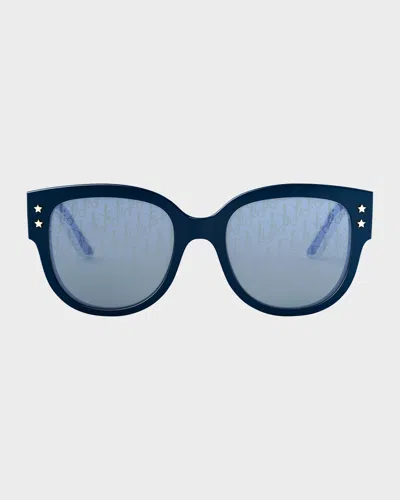 Dior Pacific B2u Acetate Butterfly Sunglasses In Shiny Blue