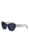 Dior Pacific B3u Butterfly Sunglasses, 52mm In Blue/blue Solid