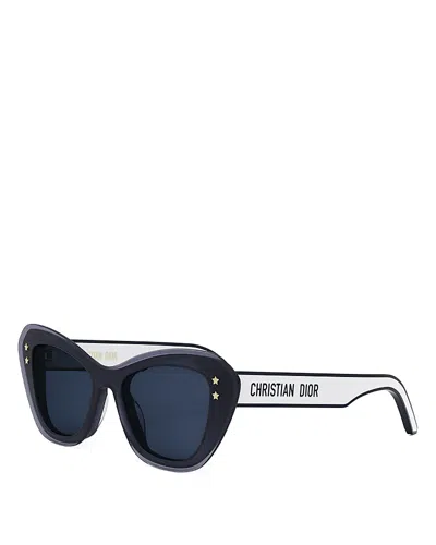 Dior Pacific B3u Butterfly Sunglasses, 52mm In Blue/blue Solid