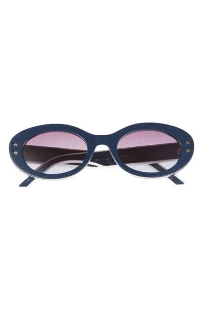 Dior Pacific B4i 51mm Oval Sunglasses In Blue