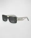 Dior Pacific S1u Square Sunglasses, 53mm In Shiny Dark Green
