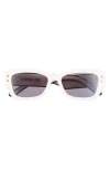 Dior Pacific S2u 53mm Mirrored Rectangular Sunglasses In White