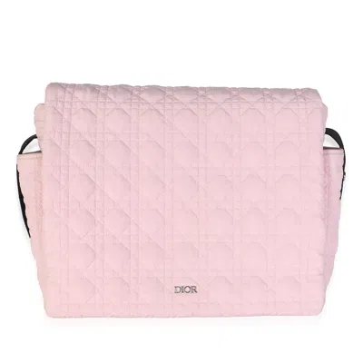 Pre-owned Dior Pale Pink Technical Fabric Cannage Diaper Bag