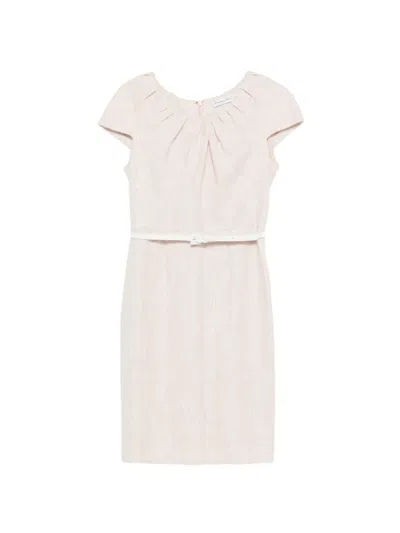 Pre-owned Dior Pale Pink Zip Midi Dress