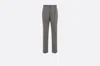 Dior Herringbone Wool Casual Pants In Gray
