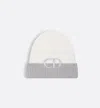 Dior Two-tone Ribbed Texture Hat In White