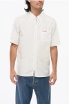Dior Parley Solid Color Short Sleeved Shirt With Zip Closure In White