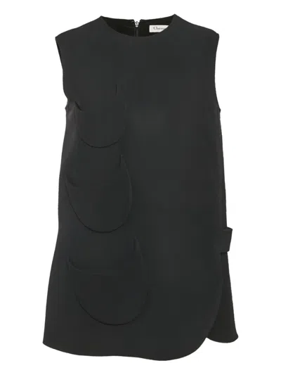 Pre-owned Dior Patch-pocket Sleeveless Blouse In Black