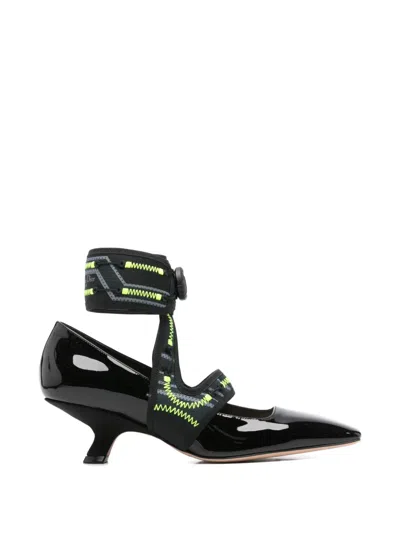 Pre-owned Dior Patent Leather Ankle-strap Pumps In Black