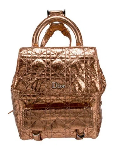 Pre-owned Dior Patent Leather Backpack In Silver