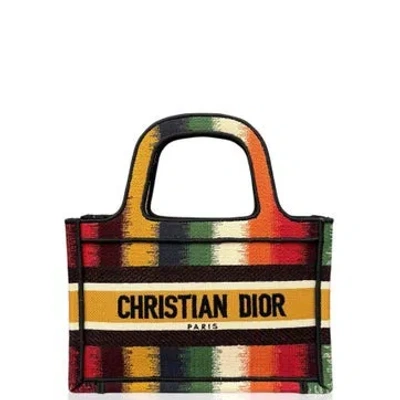 Pre-owned Dior Patent Leather Book Tote Mini In Black