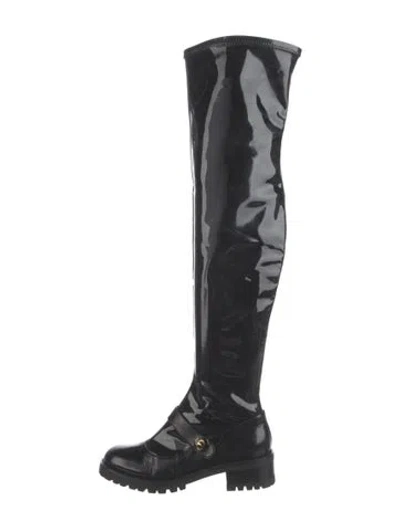 Pre-owned Dior Patent Leather Boots In Black